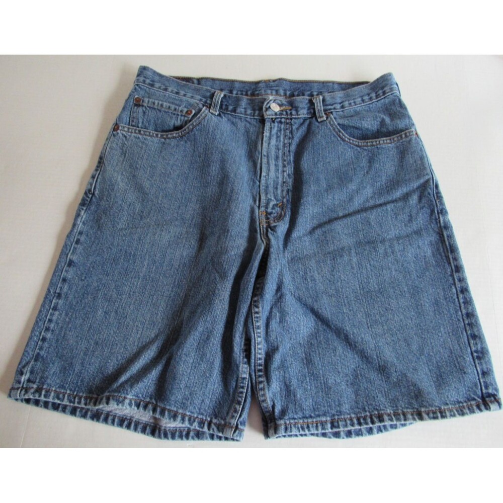 Mens Levi's 550 Relaxed Fit Medium Wash Cotton Denim Blue Jean Shorts Size 36